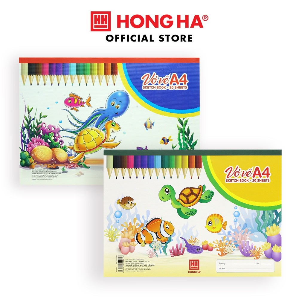Combo 2 quyển Vở vẽ Hồng Hà A4 định lượng cao - 4941
