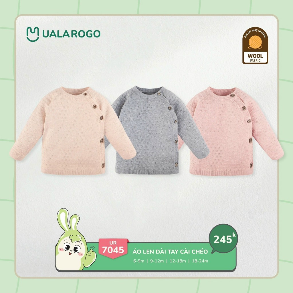 (7-14kg) Áo Len Dài Tay Kiểu Dáng Cách Điệu Cho Bé Trai, Bé Gái Uala UR7045