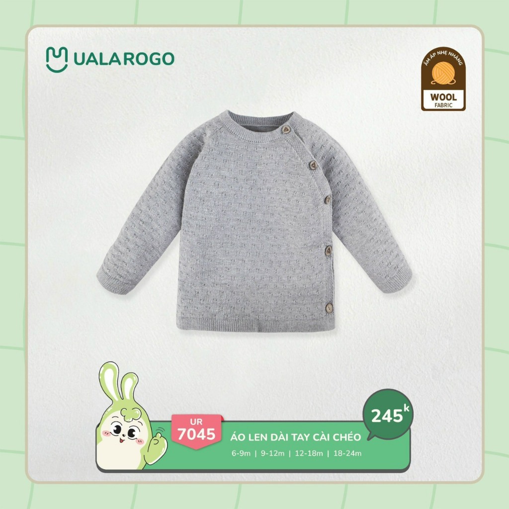 (7-14kg) Áo Len Dài Tay Kiểu Dáng Cách Điệu Cho Bé Trai, Bé Gái Uala UR7045