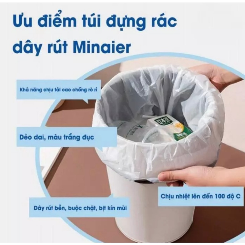 Túi Đựng Rác Có Dây Kéo,siêu dày dai chắc chống rỉ nước không sợ bẩn tay kích thước 45*50cm,