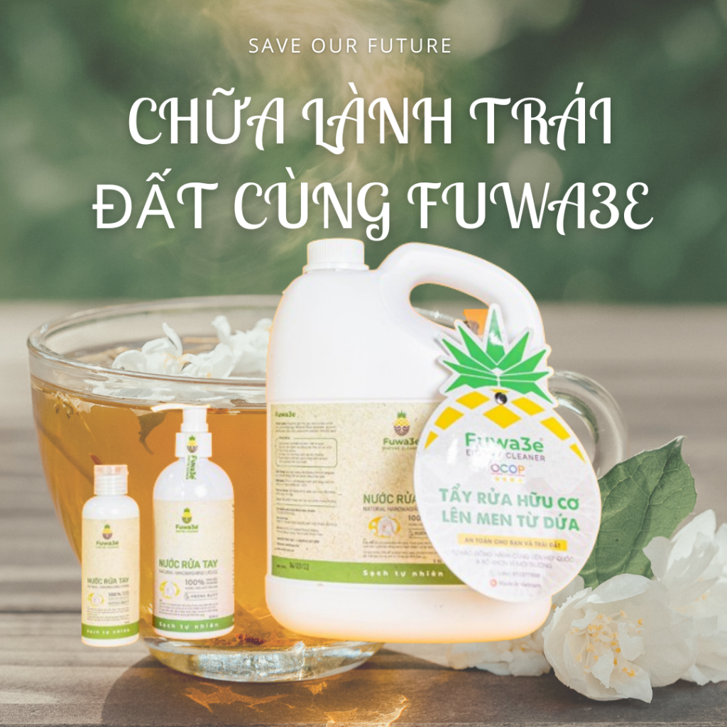 SIÊU MỀM Nước rửa tay hữu cơ Fuwa3e mùi tinh dầu quýt từ chế phẩm Enzyme sinh học 1L hand wash