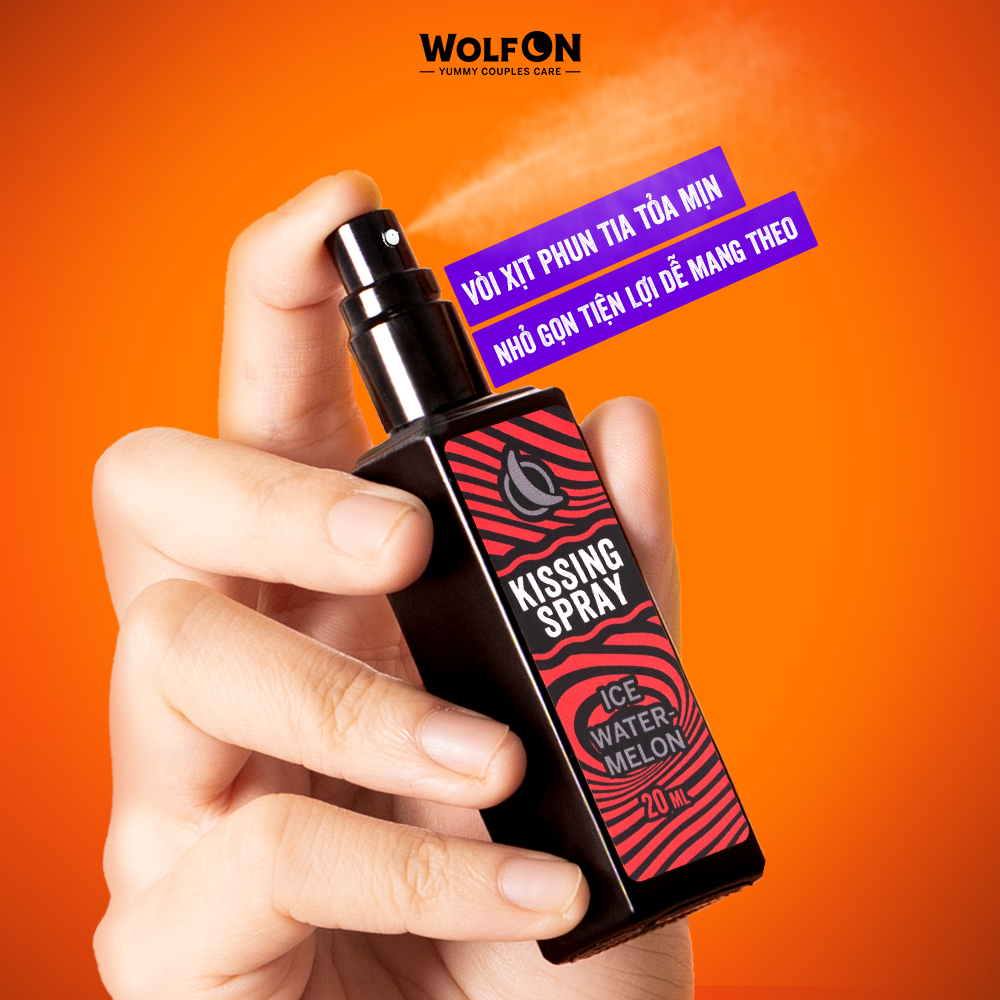 Ảnh Xịt Thơm Miệng Kissing Spay Wolf ON Hương Trái Cây Bạc Hà Thơm Mát Sảng Khoái Nhỏ Gọn 20ml Gemhome 3