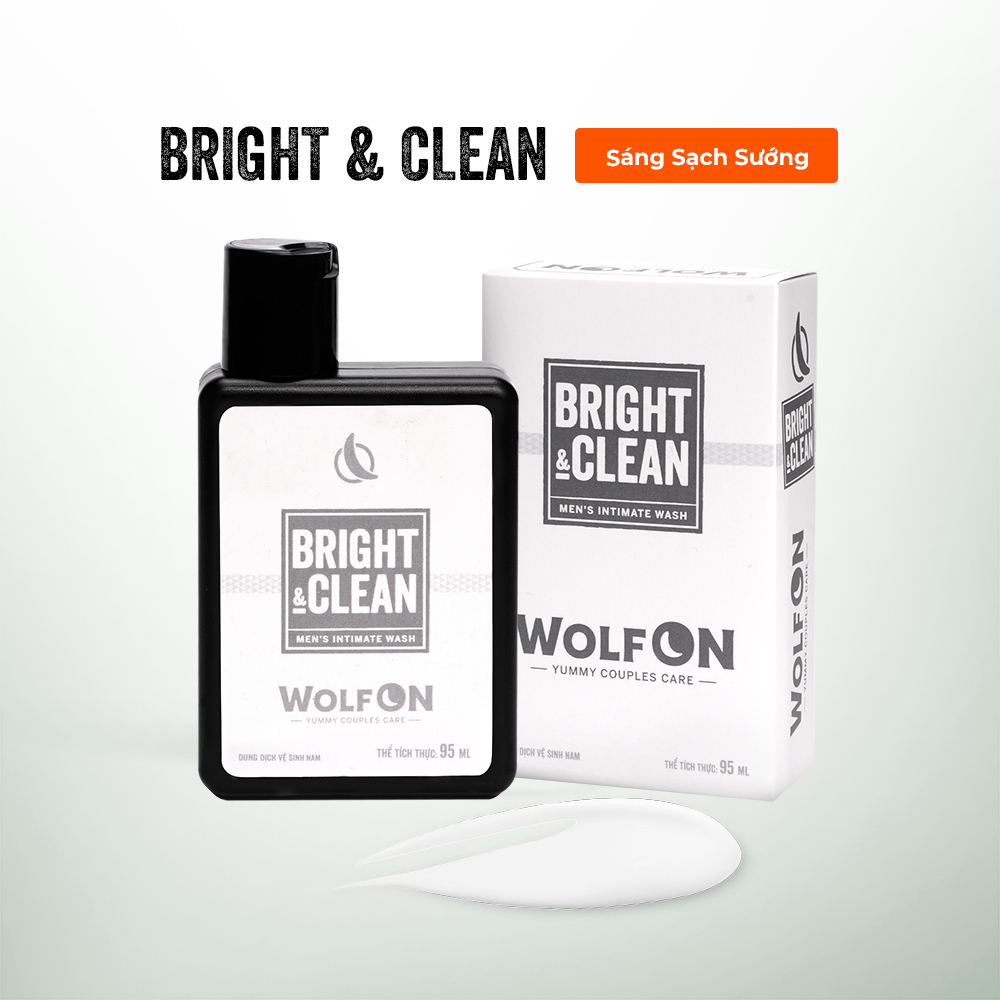 Ảnh Dung Dịch Vệ Sinh Nam Giới Wolf ON Bright & Clean Dưỡng Sáng 1% Niacinamide Sạch Thơm Nam Tính 95ml 1