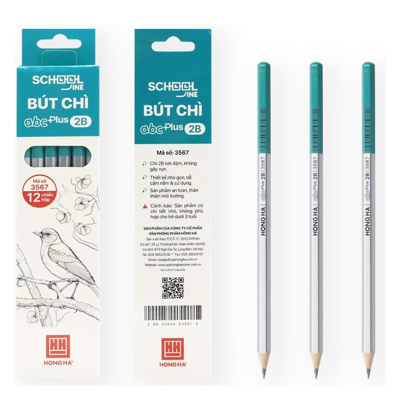 Hộp 12 cây bút chì gỗ ABC Hồng Hà 3552 / 3566 / 3567 / 3568 Hộp 12 cây bút chì gỗ ABC Hồng Hà 3552 / 3566 / 3567 / 3568