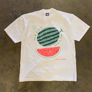 Áo Thun Hè Cổ Tròn Nam Nữ Tay Lỡ Phối Hình DƯA HẤU 04, Chất Liệu Cotton Khô Mềm Mịn Thoáng Khí