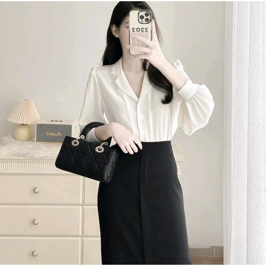 Chân Váy Suông Dài 90cm Sẻ Trước Thanh Lịch - SHOPNGOCTRANG19-Chất Liệu Vitex Lót Lụa-CV57