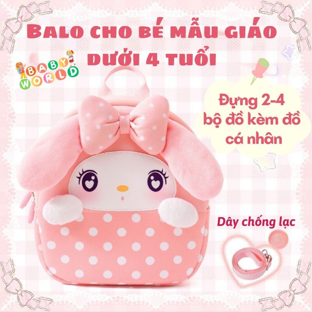 (Sang-xịn-mịn)Balo thỏ siêu đẹp và dễ thương cho bé mầm non-mẫu giáo(1-4 tuổi)-chất liệu cao cấp-đẹp