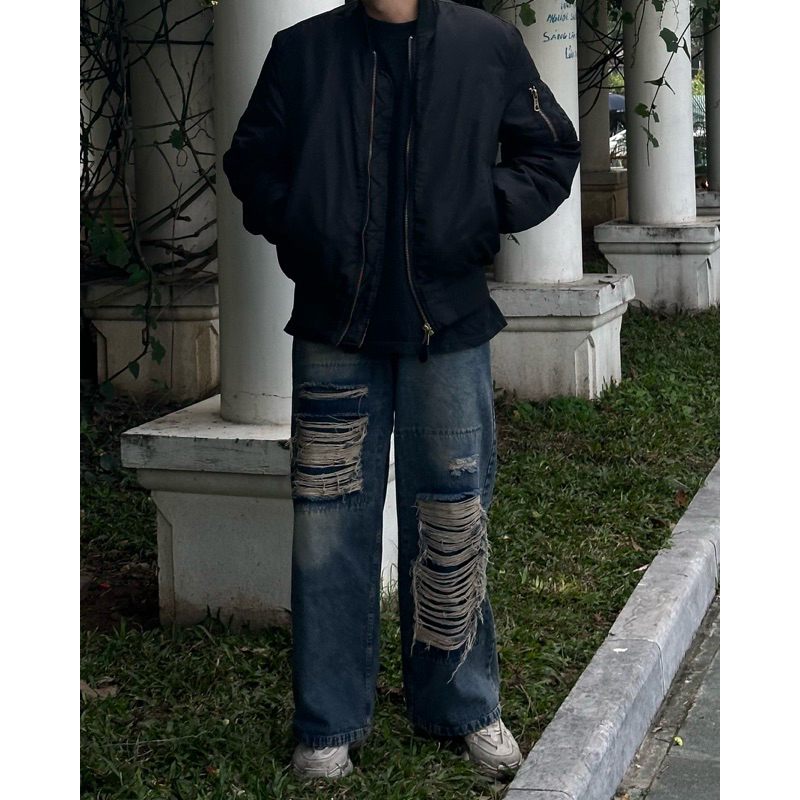 MA-633 Bomber Jacket - ⚡️Có sẵn màu đen, olive, xám, navy. Chính hãng Dafei Áo khoác bomber pilot streetwear boxy MA-1. | BigBuy360 - bigbuy360.vn