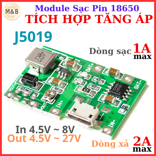 Module Sạc Pin 18650 Tích Hợp Tăng Áp 4.5V – 27VDC (J5019) | Shopee ...