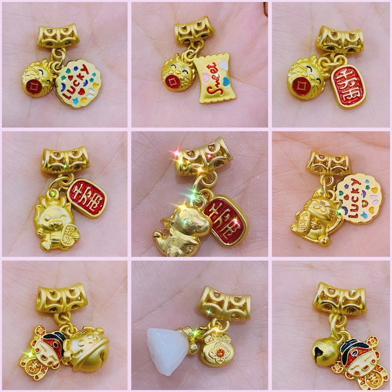 Charm titan vàng, charm rồng, mèo, Thần Tài cao cấp bền đẹp may mắn tài ...