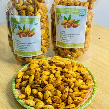 Hạt hạnh nhân rang bơ tẩm vị vỏ mỏng loại 1 (500g, 1kg). Hạnh rang chín tẩm bơ mật ong tách vỏ ăn liền dễ tách vỏ