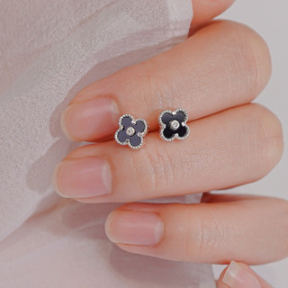 Khuyên tai bạc nữ LAMY Tiny Four Leaf Earrings Silver 3201 - Khuyên tai bạc ta