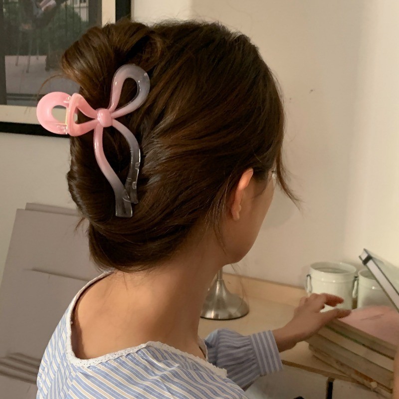 Kẹp Tóc Hình Nơ,Trái Tim ,Gợn Sóng Màu Hồng Thạch Xinh Xắn Hottrend Phong Cách Hàn Quốc Phụ Kiện Tóc Nữ Empoli