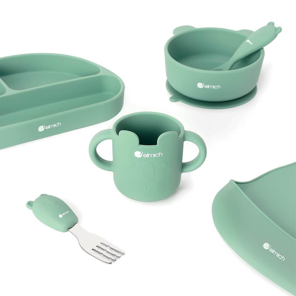 Bộ ăn dặm 7 món silicon cao cấp Elmich Babycare EL-0011