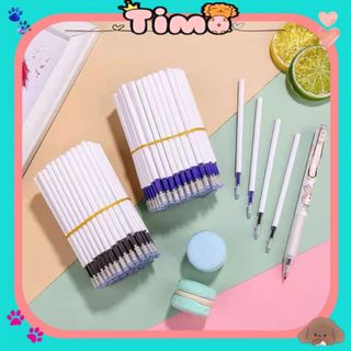 Ngòi Bút Bi Bấm Gel Mực Đen Xanh Set 10 Cái Đồ Dùng Học Tập Timo VPB31