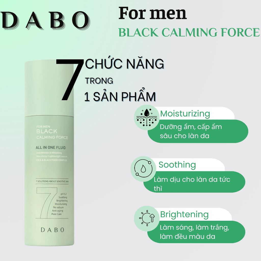 Ảnh Tinh chất dưỡng da cho nam cao cấp DABO FOR MEN BLACK CALMING FORCE ALL IN ONE FLUID 120ML 4