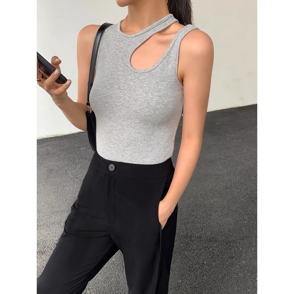 Áo ba lỗ nữ Sicily áo sát nách nữ ôm body cổ tròn khoét vai ABLKV28