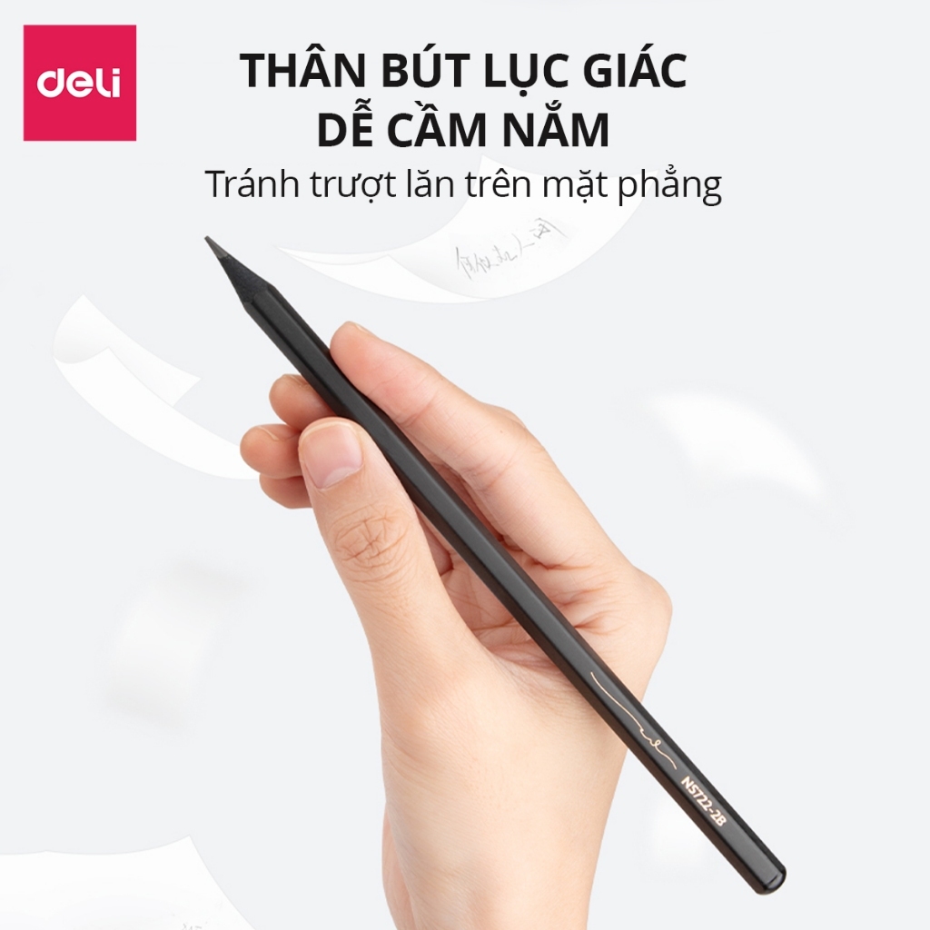 Hộp Bút Chì Phác Thảo Cao Cấp Deli 2H, HB, 2B, 4B, 6B, 8B Dành Cho Mỹ Thuật Chuyên Nghiệp Chì Mềm Độ Đậm Chuẩn
