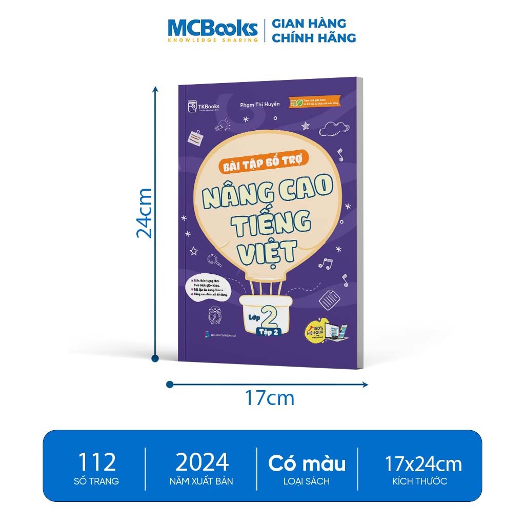 Sách - Bài tập bổ trợ nâng cao Toán - Tiếng Việt - Tiếng Anh lớp 2 - Theo Chương Trình Sách Giáo Khoa