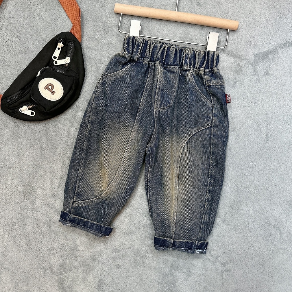 Mã G Quần jean dài chất jean mềm phong cách basic cho bé trai đi học đi chơi size 10-27kg, quần áo trẻ em