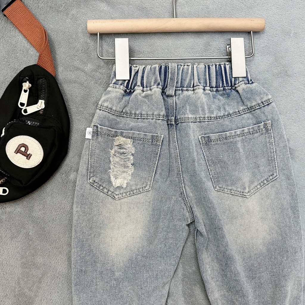 Mã G Quần jean dài chất jean mềm phong cách basic cho bé trai đi học đi chơi size 10-27kg, quần áo trẻ em