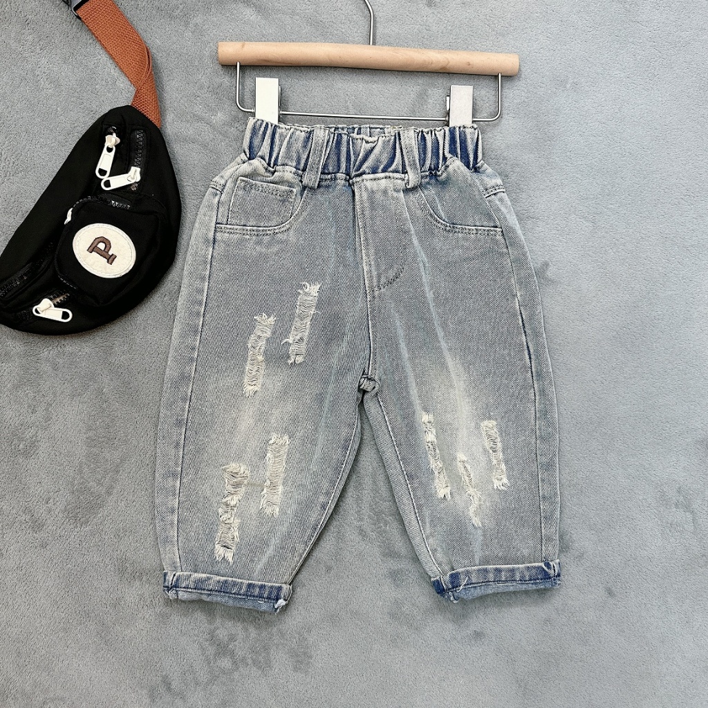 Mã G Quần jean dài chất jean mềm phong cách basic cho bé trai đi học đi chơi size 10-27kg, quần áo trẻ em