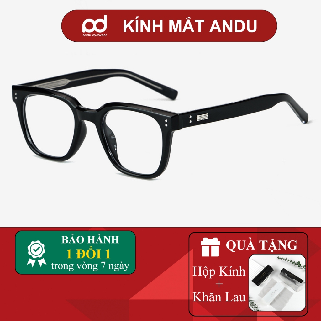 Ảnh Gọng kính cận thời trang nam nữ ANDU EYEWEAR dáng vuông chống tia UV chất liệu nhựa cao cấp - 9136 1