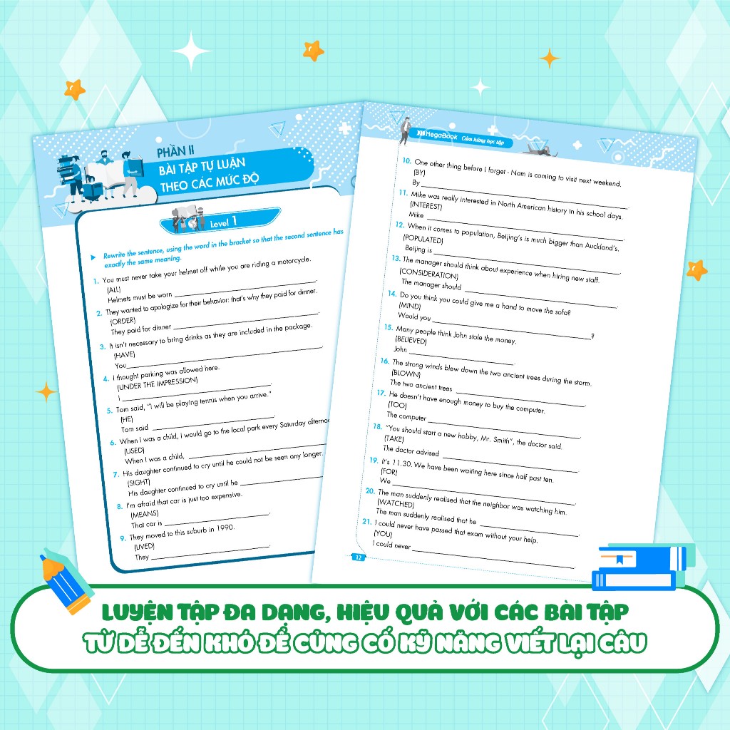 Ảnh Sách Tự Học Đột Phá Tiếng Anh - Kỹ Năng Viết Lại Câu Tiếng Anh 4