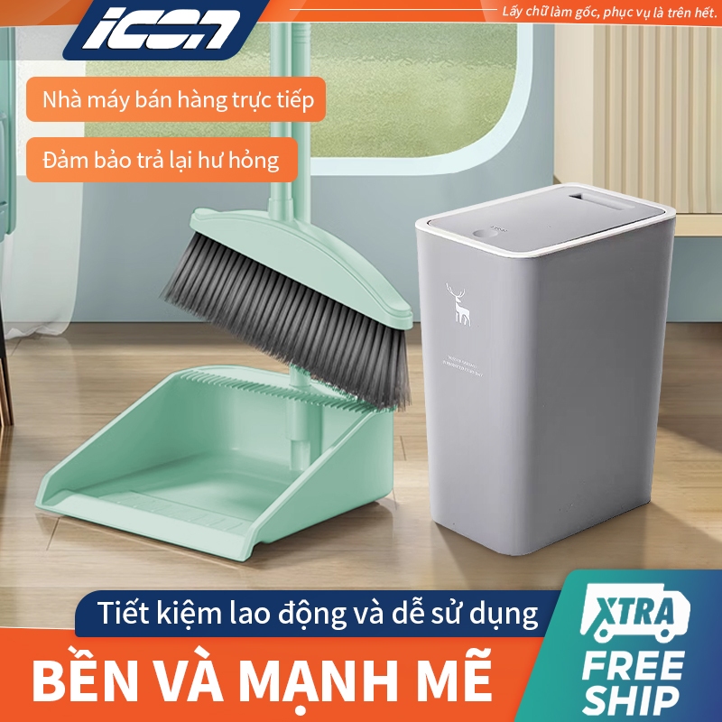 ICON Bộ Chổi Quét Nhà Kèm Hốt Rác Cán Dài