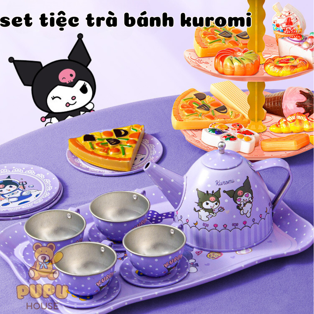 Vali Tiệc Trà Bánh Set Trà Bánh Vali Kurumi  Vali Trà Bánh Cho Bé Hình Kuromi Vali Trà Bánh Pony Dễ Thương - PUPU HOUSE