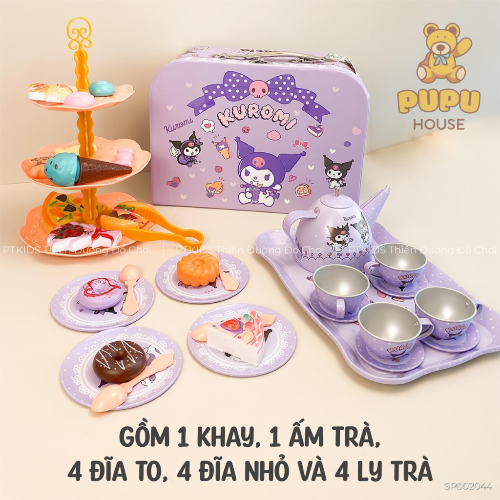 Vali Tiệc Trà Bánh Set Trà Bánh Vali Kurumi  Vali Trà Bánh Cho Bé Hình Kuromi Vali Trà Bánh Pony Dễ Thương - PUPU HOUSE