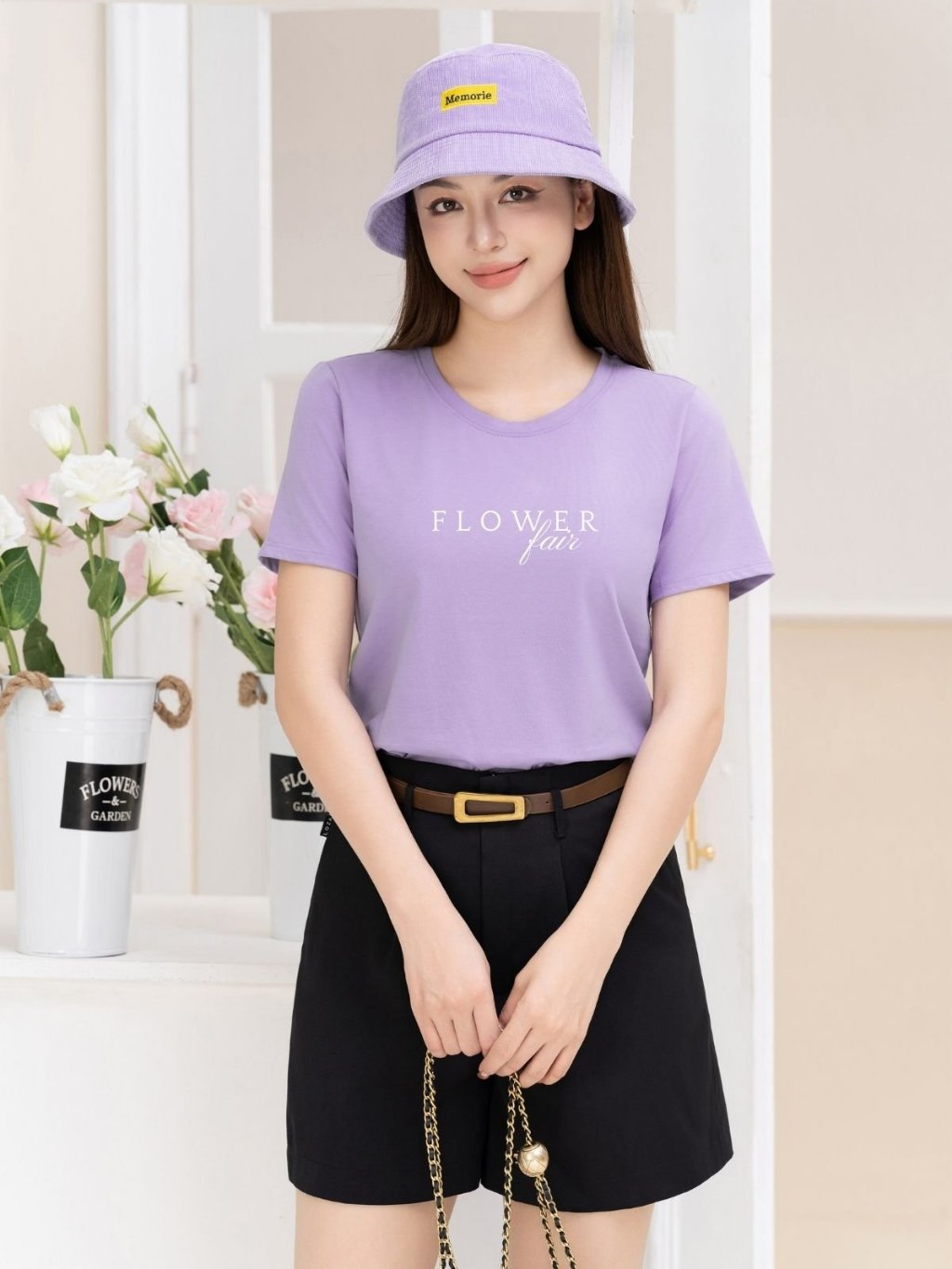 Ảnh Áo phông nữ LOZA dáng suông vừa chất liệu thun 95% cotton - G0136 4