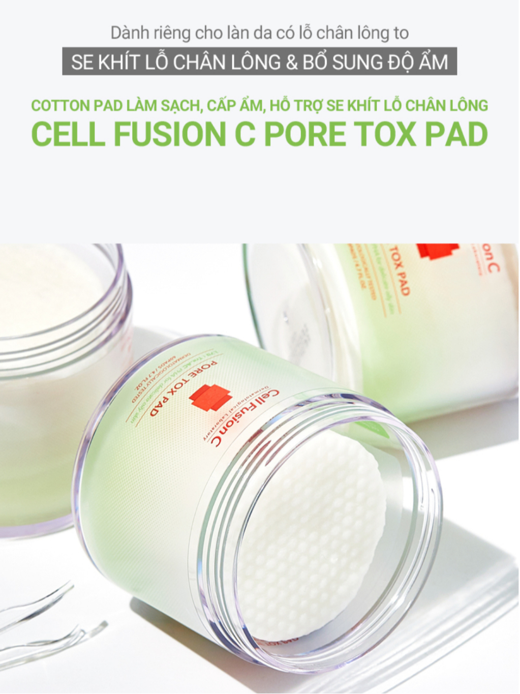 Ảnh Toner Pad Làm Sạch Sâu & Se Khít Lỗ Chân Lông Chứa PHA Cell Fusion C Pore Tox Pad 60 miếng 1