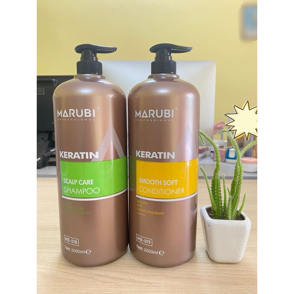 Marubi Keratin Cặp Dầu Gội Xả 2000ml Siêu Mềm Mượt hương thơm nước hoa