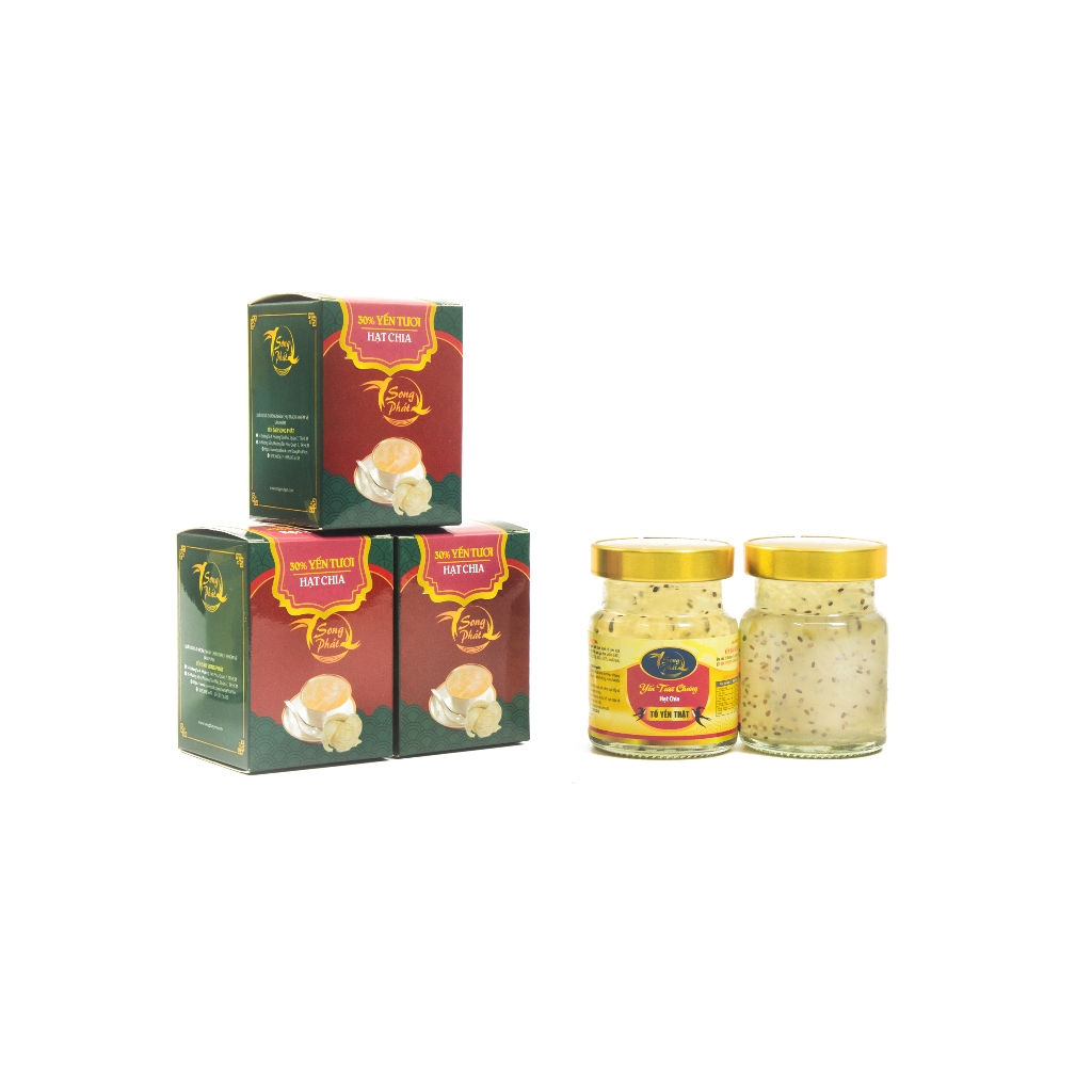COMBO 6 hũ Tổ yến chưng hạt chia Song Phát bổ sung omega 3 cải thiện tiêu hóa giảm nguy cơ tiểu đường và chống lão hóa