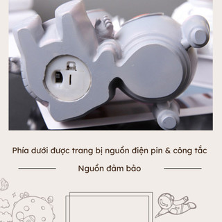Hộp Đựng Bút Để Bàn Decor Tượng Phi Hành Gia Có Đèn LED Tạo Cảm Hứng, Ống Cắm Bút Trang Trí LABY