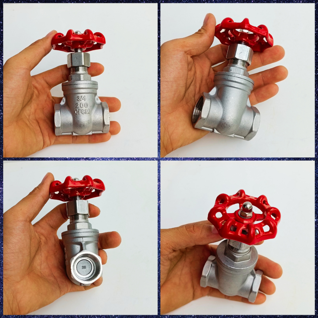 Van cửa inox 304 phi 21 27 34, van cổng ren trong khoá tổng tay xoay ...