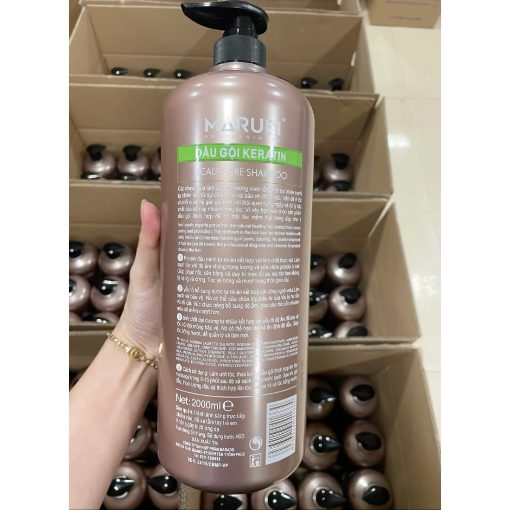 Marubi Keratin Cặp Dầu Gội Xả 2000ml Siêu Mềm Mượt hương thơm nước hoa