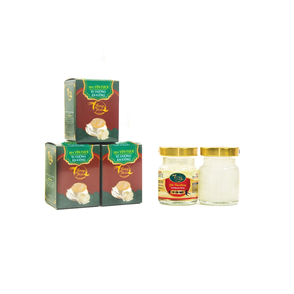 COMBO 6 hũ Tổ yến chưng đường ăn kiêng Song Phát hỗ trợ đề kháng kiểm soát cân nặng Hũ 70ml