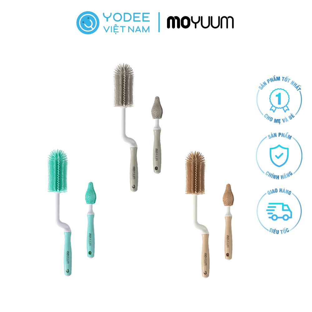 Moyuum Bộ cọ rửa bình và núm bằng silicone (set 2 cái) | Shopee Việt Nam