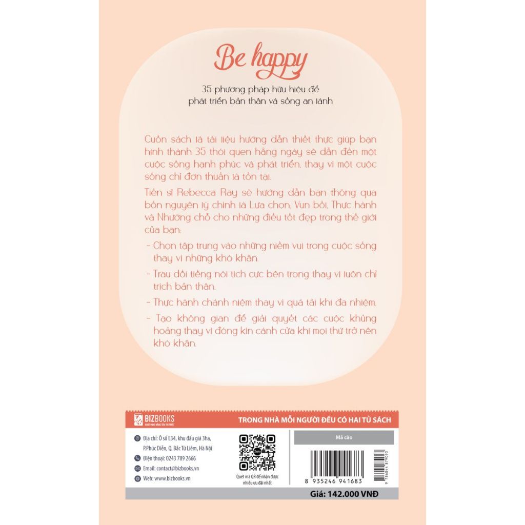 Sách Be Happy: 35 Phương Pháp Hữu Hiệu Để Phát Triển Bản Thân Và Sống An Lành - Bizbooks