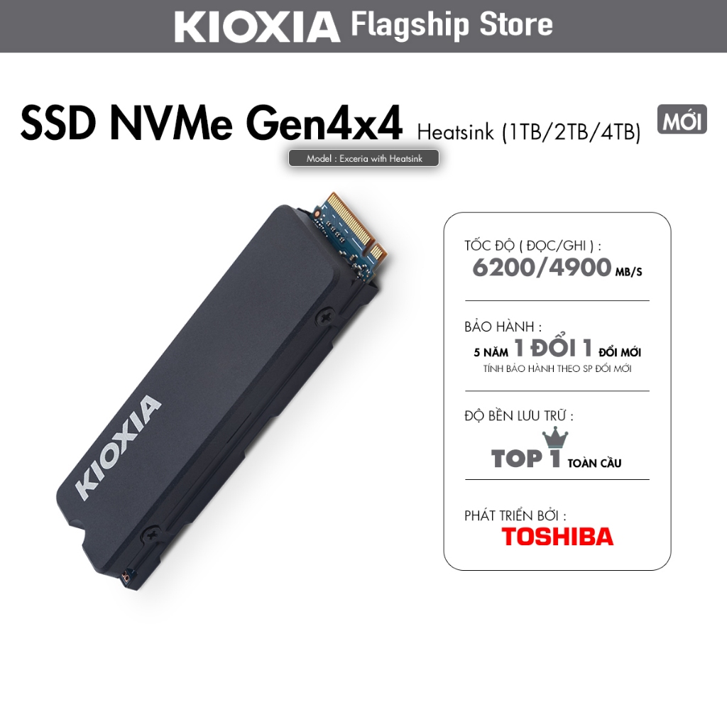 Ổ cứng SSD KIOXIA M2 PCIe NVMe Gen4x4 2280 Exceria with