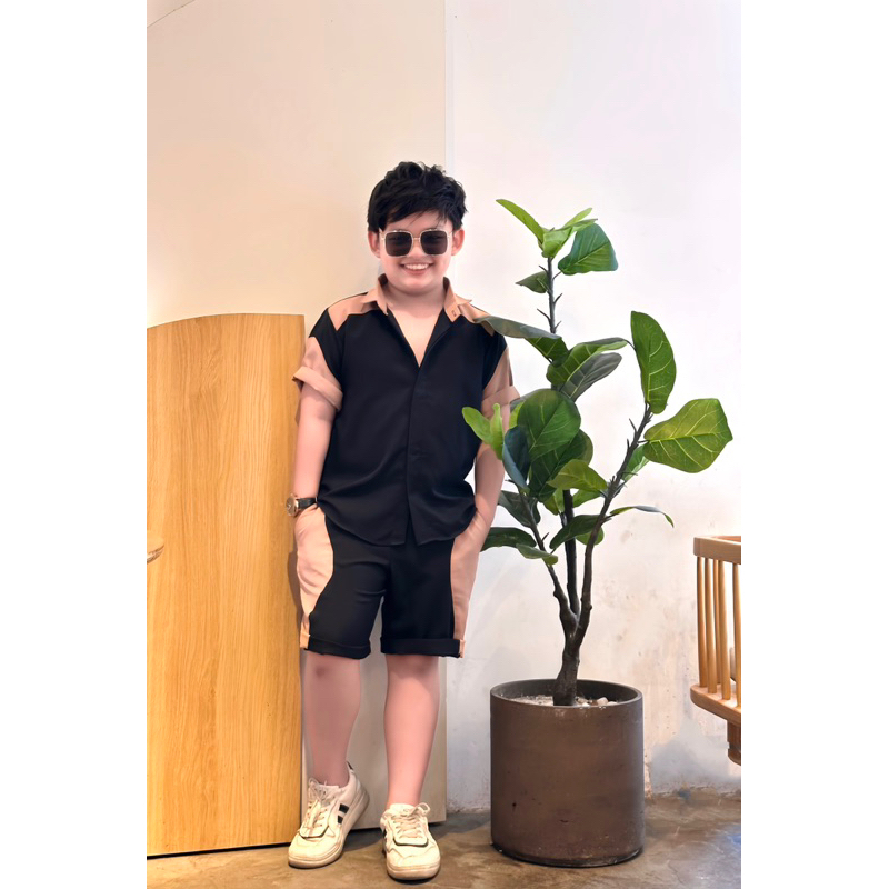 set sơmi phối đen đơn giản TONIBrAND