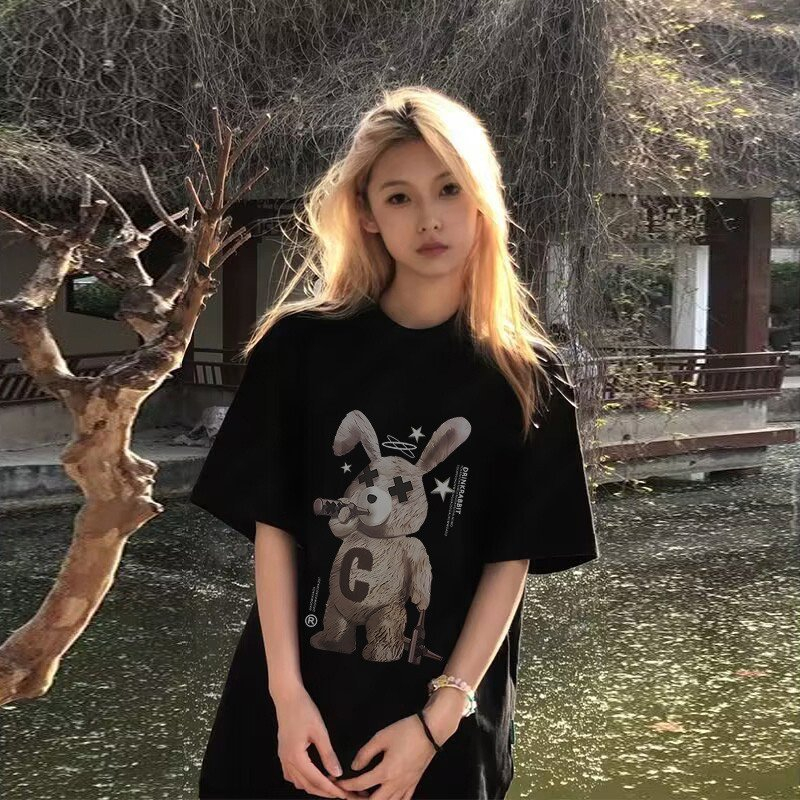 Áo Thun Nam Nữ Cotton Lạnh Unisex Local Brand HALEY TN06 Thỏ BADRABBIT, Áo Phông Form Rộng Tay Lỡ Dày Dặn Oversize | BigBuy360 - bigbuy360.vn