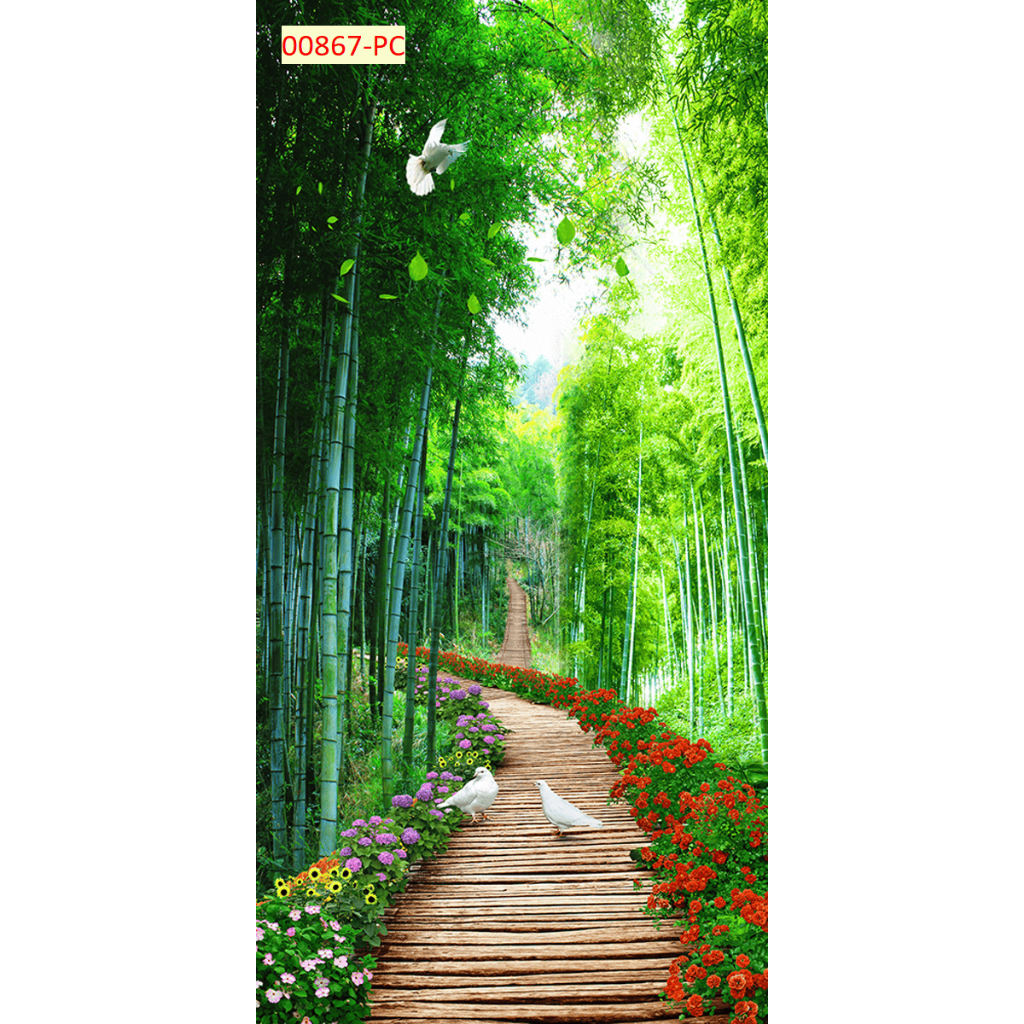 Mẫu Tranh Con Đường, Hàng Tre Dán Tường 3D NHIỀU KÍCH THƯỚC LỰA CHỌN...