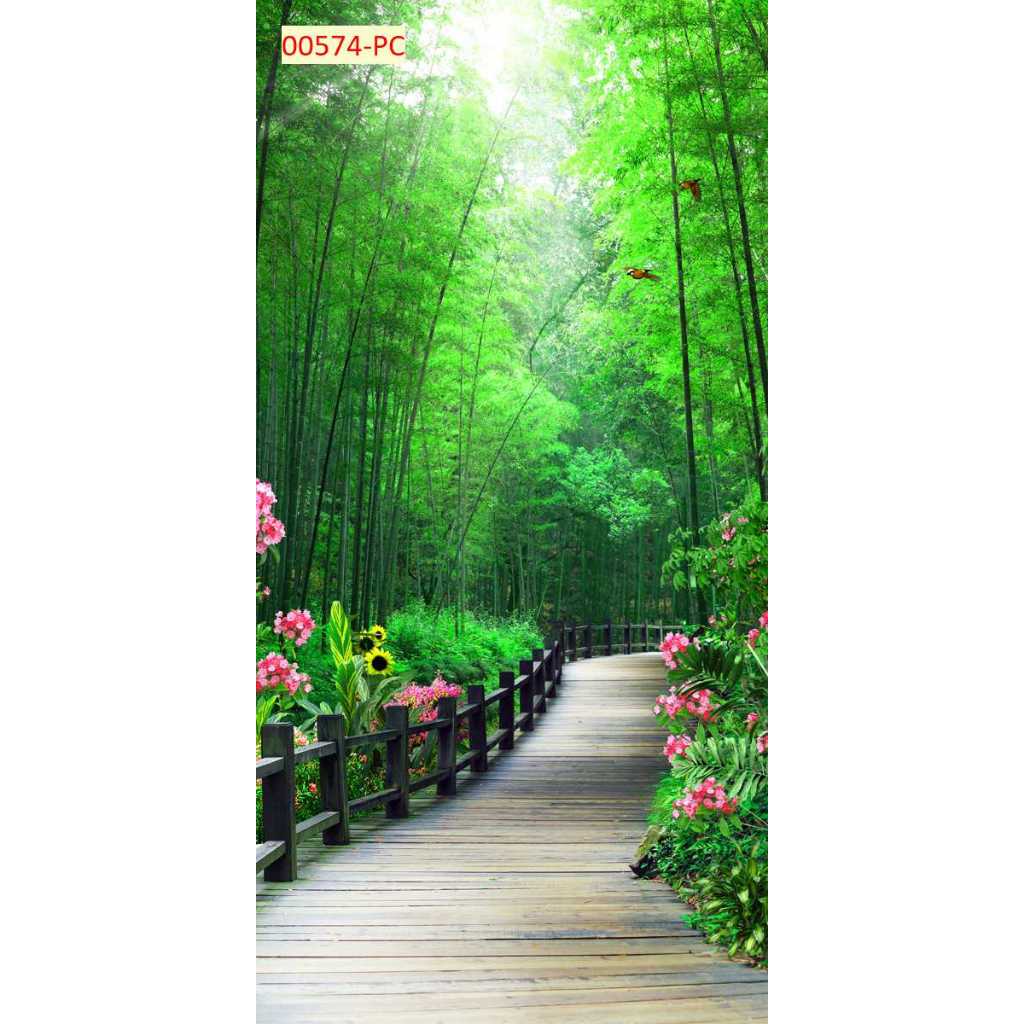 Mẫu Tranh Con Đường, Hàng Tre Dán Tường 3D NHIỀU KÍCH THƯỚC LỰA CHỌN...