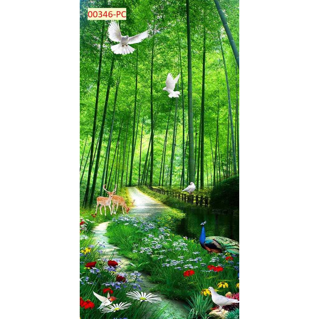 Mẫu Tranh Con Đường, Hàng Tre Dán Tường 3D NHIỀU KÍCH THƯỚC LỰA CHỌN...