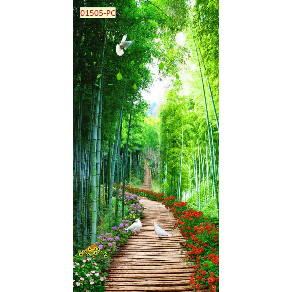 Mẫu Tranh Con Đường, Hàng Tre Dán Tường 3D NHIỀU KÍCH THƯỚC LỰA CHỌN...