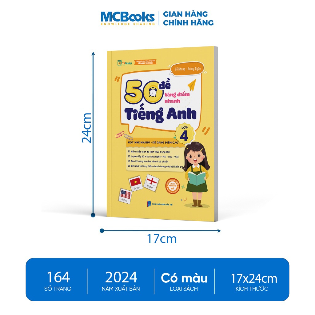 Sách - 50 Đề tăng  điểm nhanh Tiếng Anh lớp 4