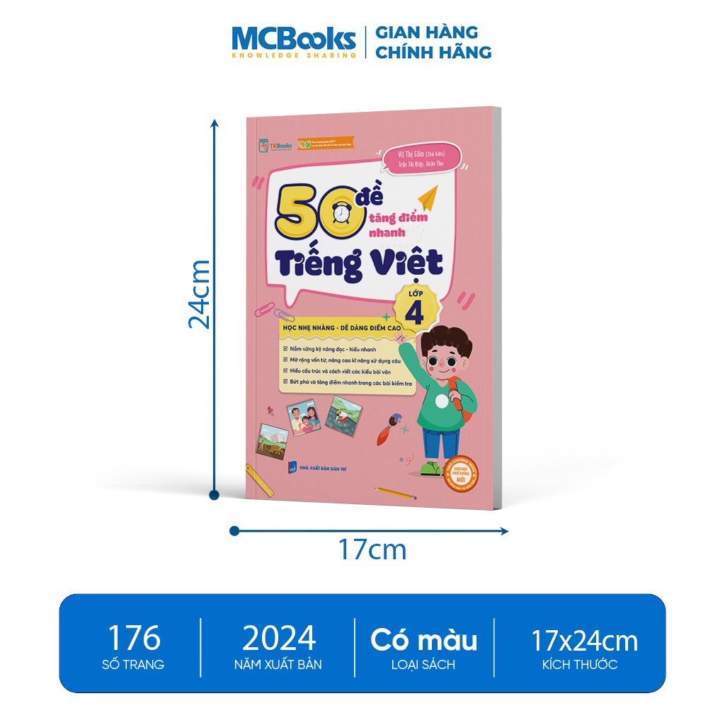 Sách - 50 Đề Tăng Điểm Nhanh Tiếng Việt Lớp 4 - Theo chương trình mới của bộ giáo dục